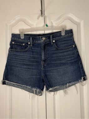 Lucky Brand Dark Blue Frayed Hem Denim Relaxed Shorts Summer Festival 8/29